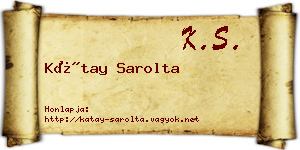 Kátay Sarolta névjegykártya