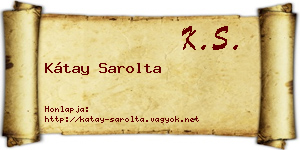 Kátay Sarolta névjegykártya